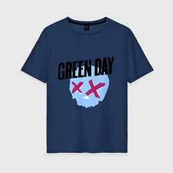 Женская футболка оверсайз Green Day: Dead Skull
