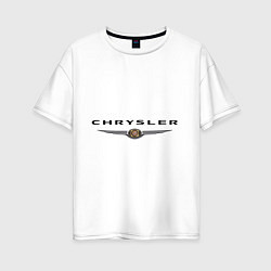 Футболка оверсайз женская Chrysler logo, цвет: белый