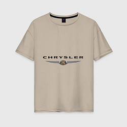 Футболка оверсайз женская Chrysler logo, цвет: миндальный