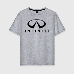 Футболка оверсайз женская Infiniti logo, цвет: меланж