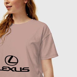 Футболка оверсайз женская Lexus logo, цвет: пыльно-розовый — фото 2