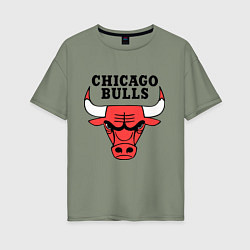 Футболка оверсайз женская Chicago Bulls, цвет: авокадо