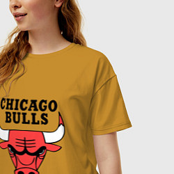 Футболка оверсайз женская Chicago Bulls, цвет: горчичный — фото 2