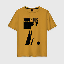 Футболка оверсайз женская Juventus: Ronaldo 7, цвет: горчичный