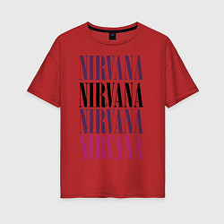 Футболка оверсайз женская Get Nirvana, цвет: красный