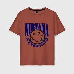 Футболка оверсайз женская Nevermind Nirvana, цвет: кирпичный