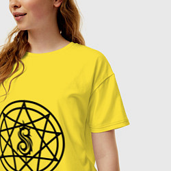 Футболка оверсайз женская Slipknot Pentagram, цвет: желтый — фото 2