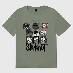 Футболка оверсайз женская Slipknot Masks, цвет: авокадо