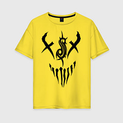 Футболка оверсайз женская Slipknot Demon, цвет: желтый