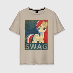 Женская футболка оверсайз Rainbow Dash SWAG