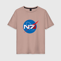 Футболка оверсайз женская NASA N7, цвет: пыльно-розовый