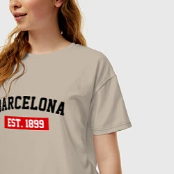 Футболка оверсайз женская FC Barcelona Est. 1899, цвет: миндальный — фото 2