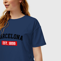 Футболка оверсайз женская FC Barcelona Est. 1899, цвет: тёмно-синий — фото 2
