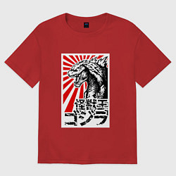 Футболка оверсайз женская Godzilla Poster, цвет: красный