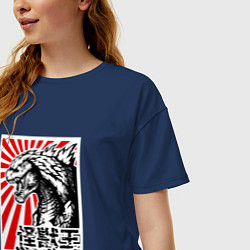 Футболка оверсайз женская Godzilla Poster, цвет: тёмно-синий — фото 2