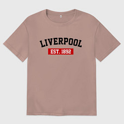 Футболка оверсайз женская FC Liverpool Est. 1892, цвет: пыльно-розовый