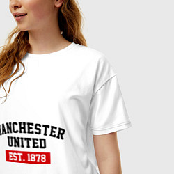 Футболка оверсайз женская FC Manchester United Est. 1878, цвет: белый — фото 2