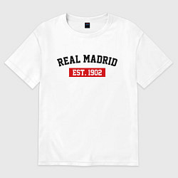 Футболка оверсайз женская FC Real Madrid Est. 1902, цвет: белый