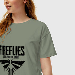 Футболка оверсайз женская Fireflies: Look for the Light, цвет: авокадо — фото 2