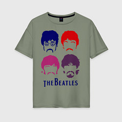 Женская футболка оверсайз The Beatles faces