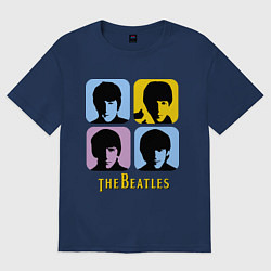 Футболка оверсайз женская The Beatles: pop-art, цвет: тёмно-синий