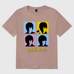 Футболка оверсайз женская The Beatles: pop-art, цвет: пыльно-розовый