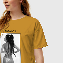Футболка оверсайз женская Monica Bellucci: Donna Famosa, цвет: горчичный — фото 2