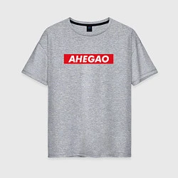 Женская футболка оверсайз Ahegao x Supreme