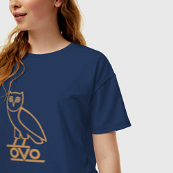 Футболка оверсайз женская OVO Owl, цвет: тёмно-синий — фото 2