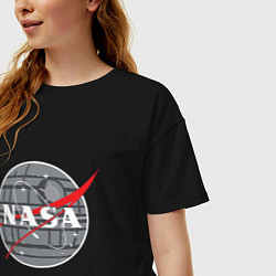 Футболка оверсайз женская NASA: Death Star, цвет: черный — фото 2