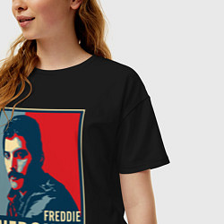 Футболка оверсайз женская Freddie Mercury, цвет: черный — фото 2