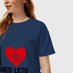 Футболка оверсайз женская I love Jared Leto, цвет: тёмно-синий — фото 2