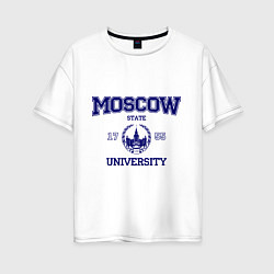 Футболка оверсайз женская MGU Moscow University, цвет: белый