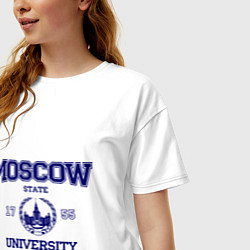 Футболка оверсайз женская MGU Moscow University, цвет: белый — фото 2