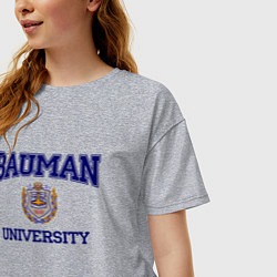 Футболка оверсайз женская BAUMAN University, цвет: меланж — фото 2