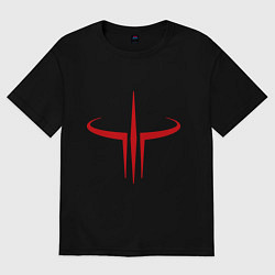Футболка оверсайз женская Quake logo, цвет: черный