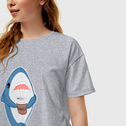 Футболка оверсайз женская Hype Shark, цвет: меланж — фото 2