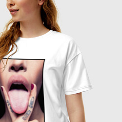 Футболка оверсайз женская Кунилингус, цвет: белый — фото 2