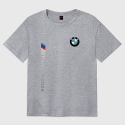 Футболка оверсайз женская BMW M PERFORMANCE БМВ, цвет: меланж