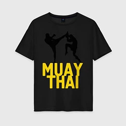 Футболка оверсайз женская Muay Thai, цвет: черный
