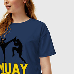 Футболка оверсайз женская Muay Thai, цвет: тёмно-синий — фото 2