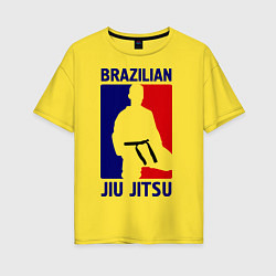 Футболка оверсайз женская Brazilian Jiu jitsu, цвет: желтый