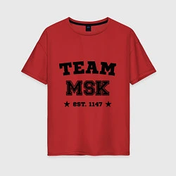 Футболка оверсайз женская Team MSK est. 1147, цвет: красный