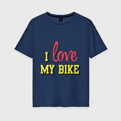 Женская футболка оверсайз I love my bike