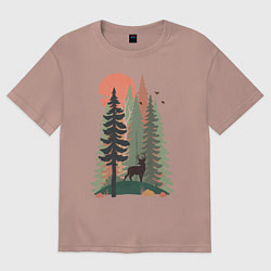 Футболка оверсайз женская Forest Adventure, цвет: пыльно-розовый