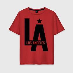 Футболка оверсайз женская Los Angeles Star, цвет: красный