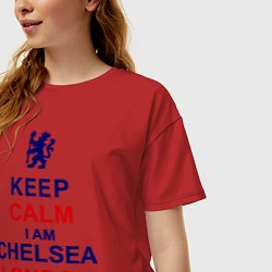 Футболка оверсайз женская Keep Calm & Chelsea London fan, цвет: красный — фото 2