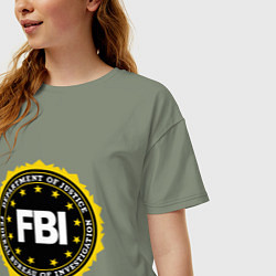 Футболка оверсайз женская FBI Departament, цвет: авокадо — фото 2