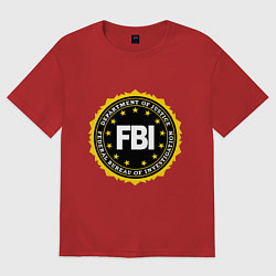 Футболка оверсайз женская FBI Departament, цвет: красный