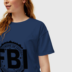 Футболка оверсайз женская FBI Agency, цвет: тёмно-синий — фото 2
